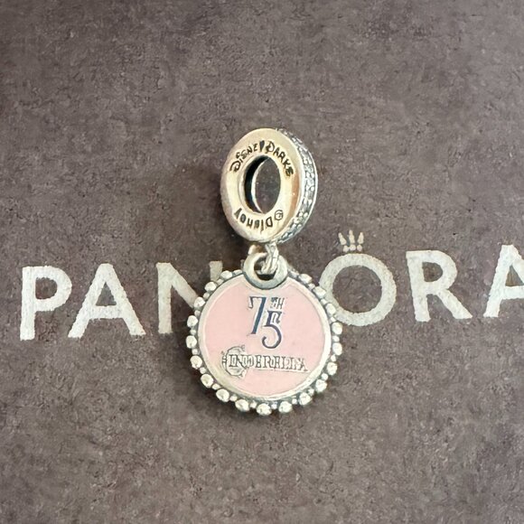 2025 Disney Parks Cinderella 75th Anniversary Glass Slipper Pandora Charm - Picture 2 of 4